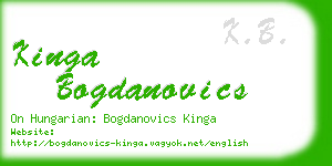 kinga bogdanovics business card